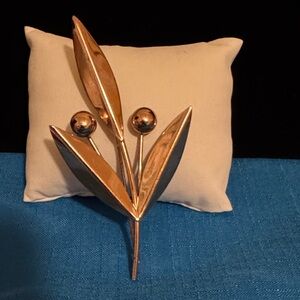 Vintage Napier Sterling Gold Tone Leaf Brooch